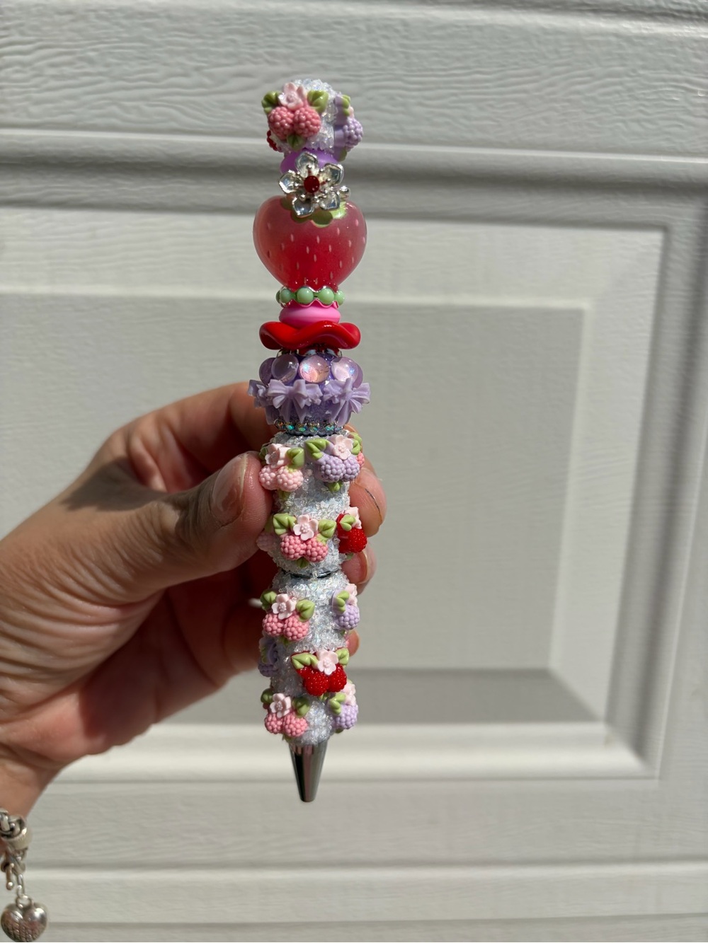 Pink Strawberry Flower Kids Decorative Pen